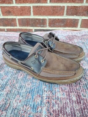 Sperry Men's Brown Two-Tone Leather Topsider Boat Shoes